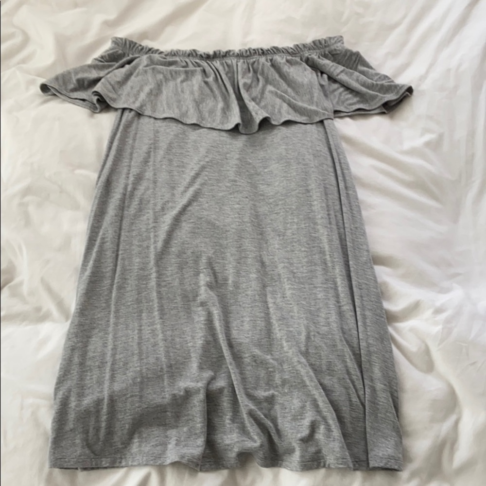 Strapless, off the shoulder dress